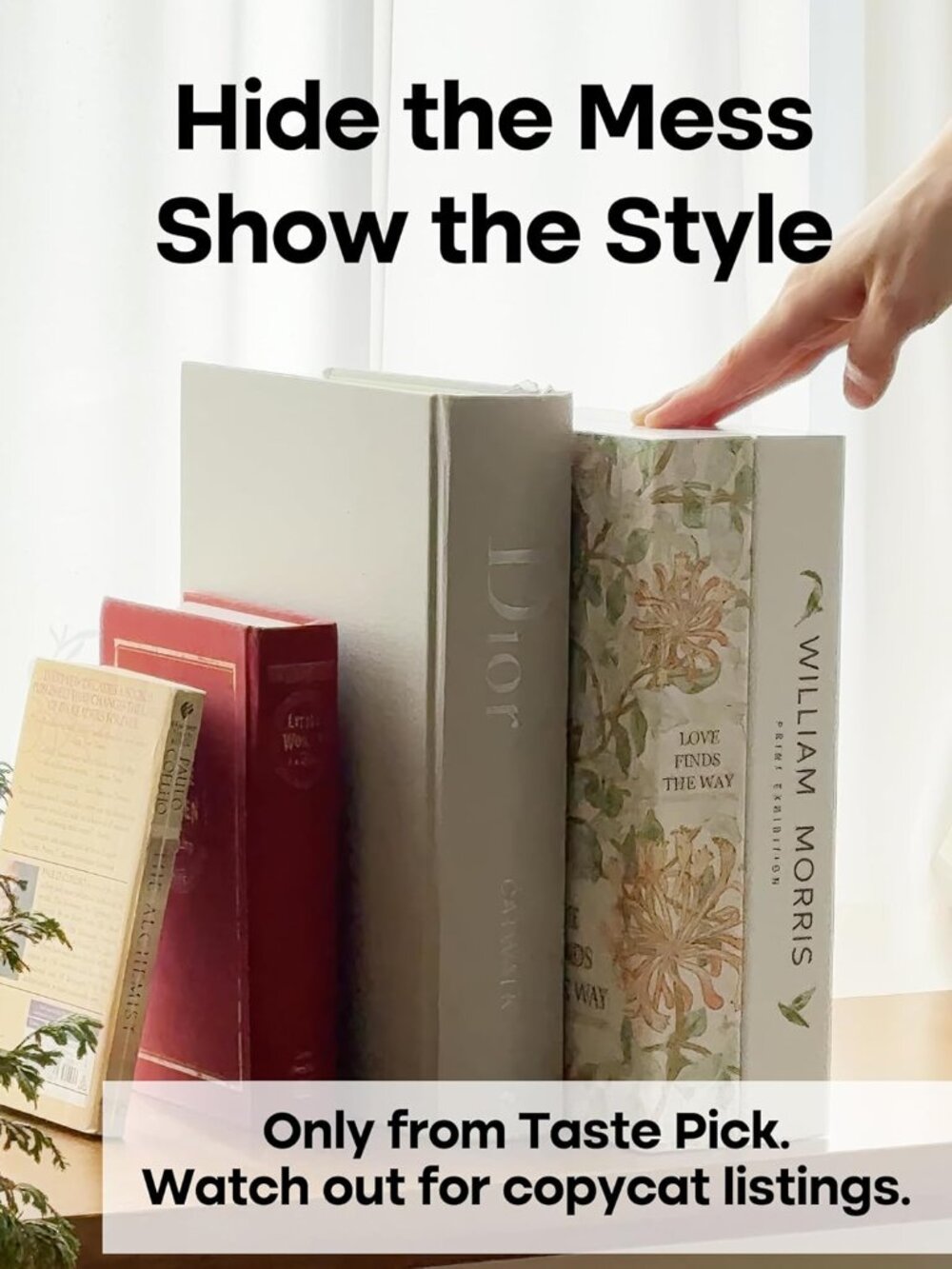 Book Shape Decorative Cable Management Box - Expandable Cable Organizer Box with - Picture 2 of 9